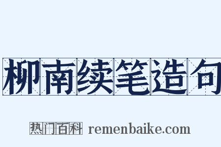柳南续笔造句是什么意思的图片